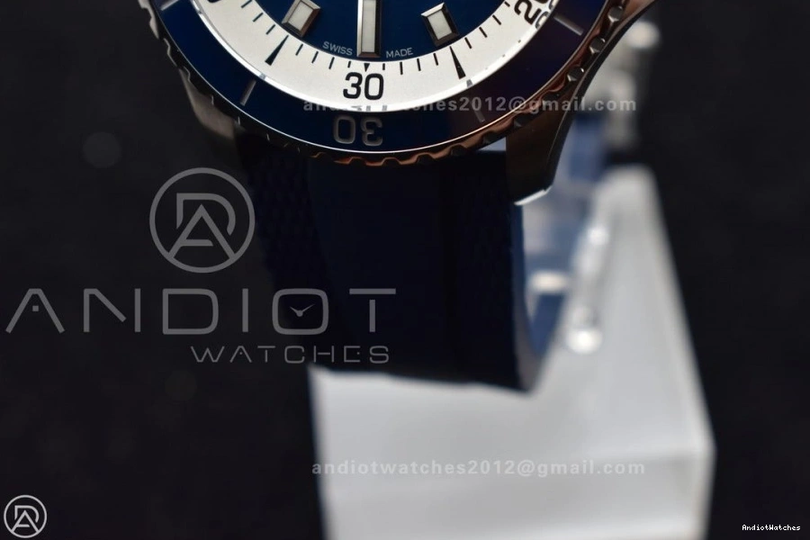 Automatic Blue Dial on 1168 Rubber 1:1 A SS Strap Blue SuperOcean 42 Contemporary BLSF Best Edition 0214
